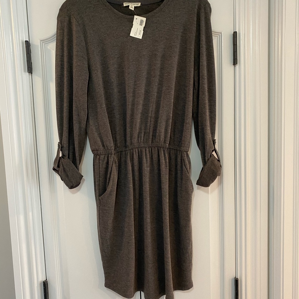 NWT! Charcoal gray dress with pockets
